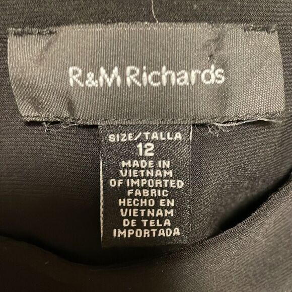 R&M Richards Sleeveless Two Toned Abstract Print Maxi Dress Black Orange Size 12 - Picture 6 of 8